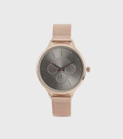 New Look Rose Gold Mesh Strap Watch
